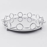 Max Mirrored Candle Holder Plate Vanity Jewerly Tray Snack Display Pan Silver