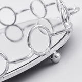 Max Mirrored Candle Holder Plate Vanity Jewerly Tray Snack Display Pan Silver