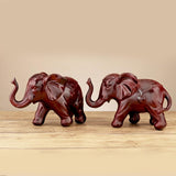 Max Resin Craft Elephant Figurines Animal Model Home Desktop Decoration Red