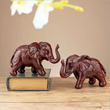 Max Resin Craft Elephant Figurines Animal Model Home Desktop Decoration Red