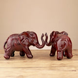 Max Resin Craft Elephant Figurines Animal Model Home Desktop Decoration Red