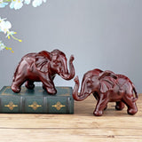 Max Resin Craft Elephant Figurines Animal Model Home Desktop Decoration Red
