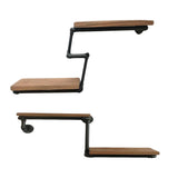 Max Metal Wooden Wall Shelf Iron Partition Board Sundries Storage Rack Style01