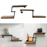 Max Metal Wooden Wall Shelf Iron Partition Board Sundries Storage Rack Style01