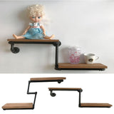 Max Metal Wooden Wall Shelf Iron Partition Board Sundries Storage Rack Style01