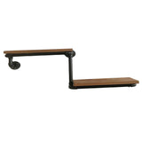 Max Metal Wooden Wall Shelf Iron Partition Board Sundries Storage Rack Style01