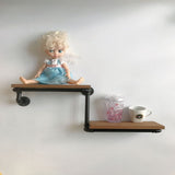 Max Metal Wooden Wall Shelf Iron Partition Board Sundries Storage Rack Style01