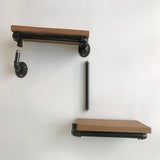 Max Metal Wooden Wall Shelf Iron Partition Board Sundries Storage Rack Style01
