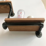 Max Metal Wooden Wall Shelf Iron Partition Board Sundries Storage Rack Style01