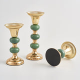 Max Green Ceramic Metal Candlestick Tea Light Holder Photo Prop Tabletop Decor S