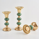 Max Green Ceramic Metal Candlestick Tea Light Holder Photo Prop Tabletop Decor S