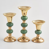 Max Green Ceramic Metal Candlestick Tea Light Holder Photo Prop Tabletop Decor S