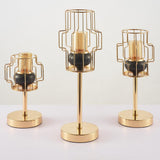 Max Nordic Style Iron Plated Metal Candlestick with Lampshade S
