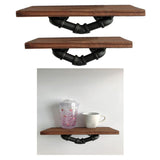 Max Metal Wooden Wall Shelf Iron  Board Sundries Storage Rack Shelf S