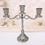 Max Candle Holder Candelabra Centerpiece Crafts Decoration for Bar Wedding Party 3 Branch Silver