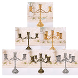 Max Candle Holder Candelabra Centerpiece Crafts Decoration for Bar Wedding Party 3 Branch Silver