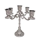 Max Candle Holder Candelabra Centerpiece Crafts Decoration for Bar Wedding Party 5 Branch Silver