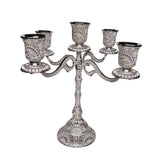 Max Candle Holder Candelabra Centerpiece Crafts Decoration for Bar Wedding Party 5 Branch Silver