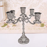 Max Candle Holder Candelabra Centerpiece Crafts Decoration for Bar Wedding Party 5 Branch Silver