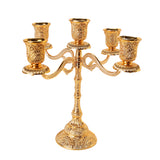 Max Candle Holder Candelabra Centerpiece Crafts Decoration for Bar Wedding Party 5 Branch Golden