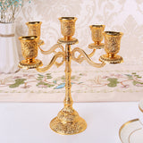 Max Candle Holder Candelabra Centerpiece Crafts Decoration for Bar Wedding Party 5 Branch Golden