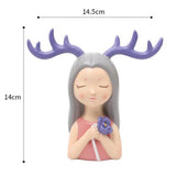 Max Wing Girls Antlers Statues Sculpture Figurine Tabletop Ornaments Purple