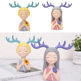 Max Wing Girls Antlers Statues Sculpture Figurine Tabletop Ornaments Purple