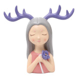 Max Wing Girls Antlers Statues Sculpture Figurine Tabletop Ornaments Purple