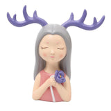 Max Wing Girls Antlers Statues Sculpture Figurine Tabletop Ornaments Purple