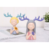 Max Wing Girls Antlers Statues Sculpture Figurine Tabletop Ornaments Purple