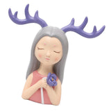 Max Wing Girls Antlers Statues Sculpture Figurine Tabletop Ornaments Purple