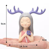 Max Wing Girls Antlers Statues Sculpture Figurine Tabletop Ornaments Purple