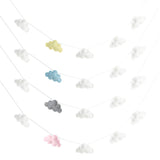 Hanging Clouds Garland for Baby Shower, Wedding Party Decor White and Blue