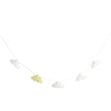 Hanging Clouds Garland for Baby Shower, Wedding Party Decor White and Yellow