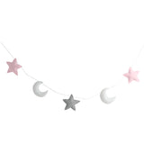 5-Star Wall Hanging Ornament f/Kids Room Bed Valance Decor Pink White Gray