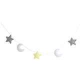 Max 5-Star Wall Hanging Ornament f/Kids Room Bed Valance Decor Gray White Yellow