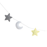 Max 5-Star Wall Hanging Ornament f/Kids Room Bed Valance Decor Gray White Yellow