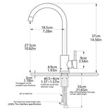 Max Black Staninless Kitchen Sink Faucet 1 Hole & Handle,Swivel Head 9.52mm