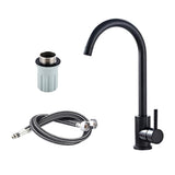 Max Black Staninless Kitchen Sink Faucet 1 Hole & Handle,Swivel Head 9.52mm