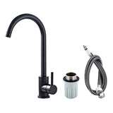 Max Black Staninless Kitchen Sink Faucet 1 Hole & Handle,Swivel Head 9.52mm