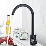 Max Black Staninless Kitchen Sink Faucet 1 Hole & Handle,Swivel Head 9.52mm