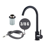 Max Black Staninless Kitchen Sink Faucet 1 Hole & Handle,Swivel Head 9.52mm