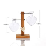 Maxbell  Test Tube Flower Vase Wooden Stand for Hydroponic Plant 2 Vases