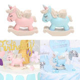 Max Resin Craft Unicorn Cupcake Cake Topper Figures Birthday Party Favors Pink