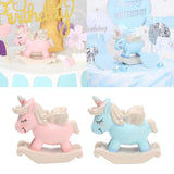 Max Resin Craft Unicorn Cupcake Cake Topper Figures Birthday Party Favors Pink