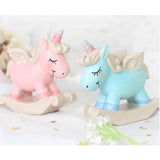 Max Resin Craft Unicorn Cupcake Cake Topper Figures Birthday Party Favors Pink