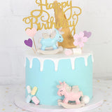 Max Resin Craft Unicorn Cupcake Cake Topper Figures Birthday Party Favors Pink