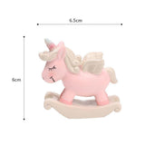 Max Resin Craft Unicorn Cupcake Cake Topper Figures Birthday Party Favors Pink