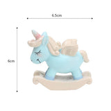 Max Resin Craft Unicorn Cupcake Cake Topper Figures Birthday Party Favors Blue