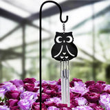 Max Metal Bell Tube Wind Chimes Stake Garden Flowerpot Bonsai Decor Owl